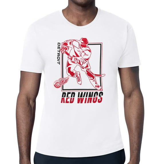 Men's Starter White Detroit Red Wings Player Grid T-Shirt