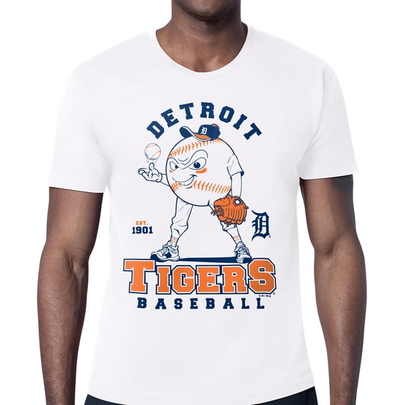 Men's Starter  White Detroit Tigers Baseball Character T-Shirt