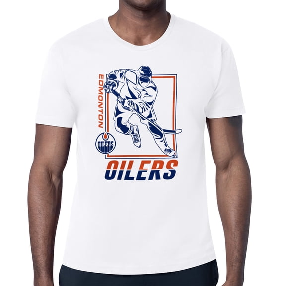 Men's Starter White Edmonton Oilers Player Grid T-Shirt