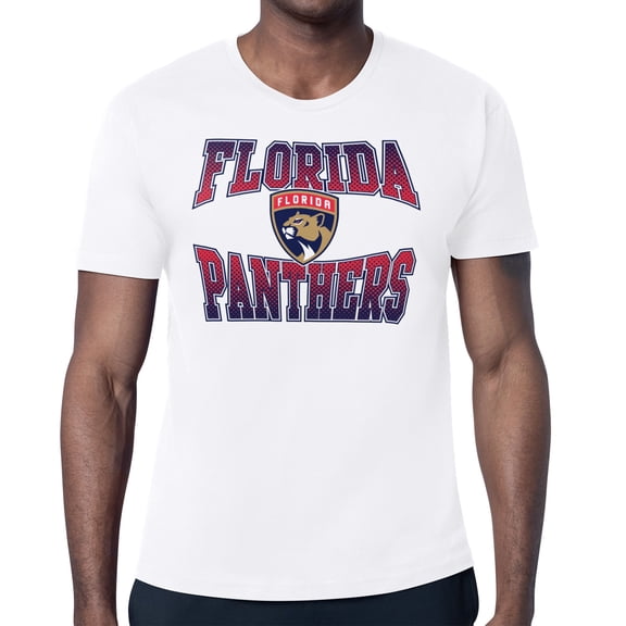 Men's Starter White Florida Panthers Comic Style Team Graphic T-Shirt