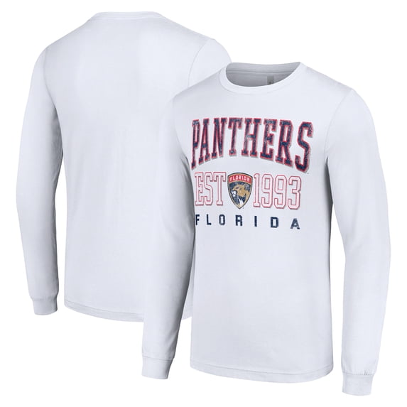 Men's Starter White Florida Panthers Logo Graphic Long Sleeve T-Shirt