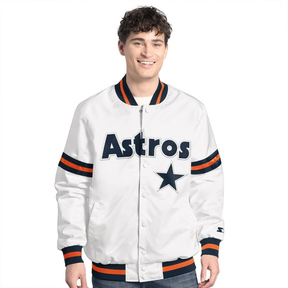 Men's-Starter White Houston Astros Cooperstown Scout Full-Snap Varsity Jacket