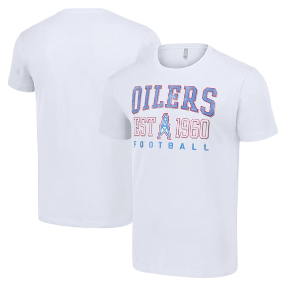Men's Starter White Houston Oilers Throwback Logo T-Shirt