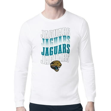 Men's Starter  White Jacksonville Jaguars Repeat Wordmark Retro Team Logo Long Sleeve T-Shirt