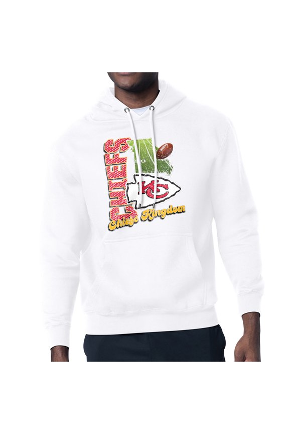 Men's-Starter White Kansas City Chiefs Retro State Field Fleece Pullover Hoodie