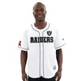 thumbnail image 1 of Men's-Starter  White Las Vegas Raiders Relay Full-Button Baseball Jersey, 1 of 2