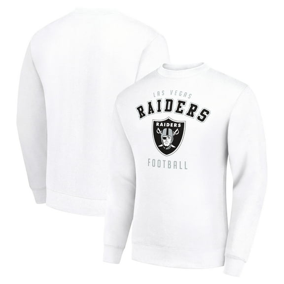 Men's Starter White Las Vegas Raiders Team Logo Pullover Sweatshirt