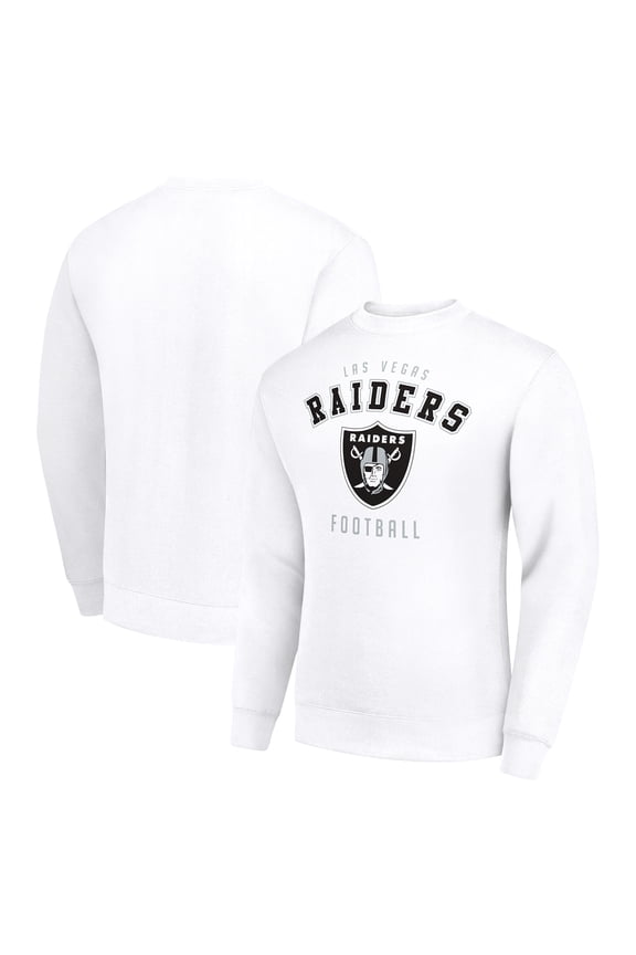 Men's Starter White Las Vegas Raiders Team Logo Pullover Sweatshirt
