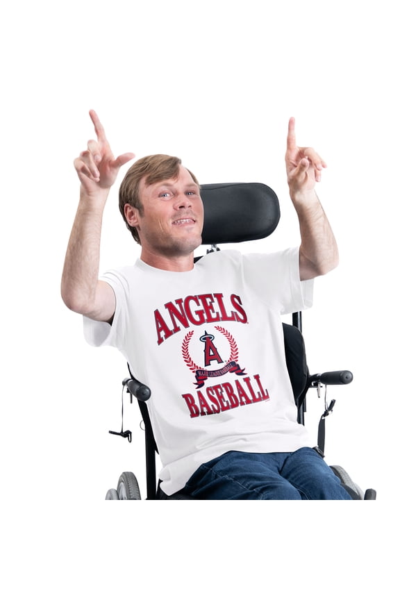 Men's G-III Sports by Carl Banks White Los Angeles Angels Adaptive Team Laurel T-Shirt
