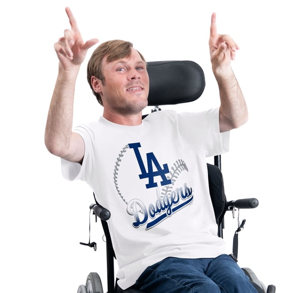 Men's G-III Sports by Carl Banks White Los Angeles Dodgers Adaptive Shadow Pitch T-Shirt