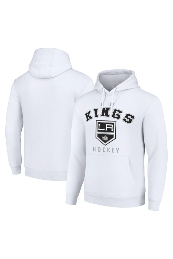 Men's Starter White Los Angeles Kings  Logo Pullover Hoodie