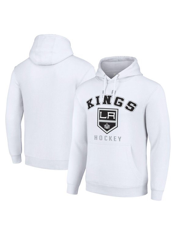 Men's Starter White Los Angeles Kings Logo Pullover Hoodie