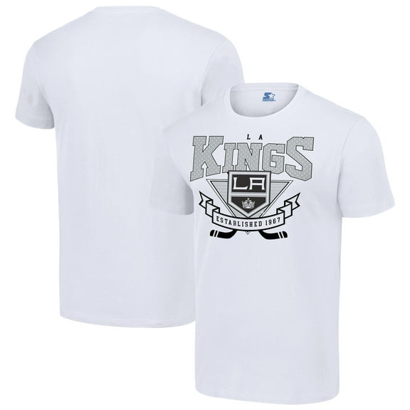 Men's Starter White Los Angeles Kings Team Logo Graphic T-Shirt