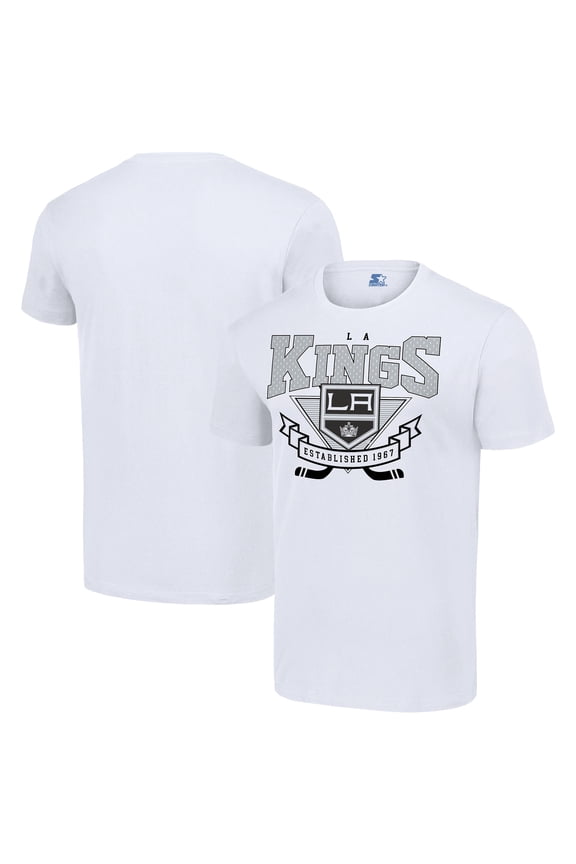 Men's Starter White Los Angeles Kings Team Logo Graphic T-Shirt