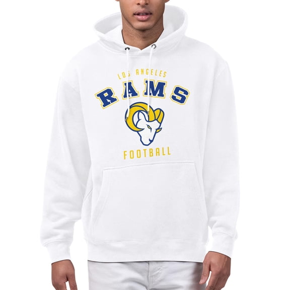 Men's Starter White Los Angeles Rams Logo Graphic Hoodie