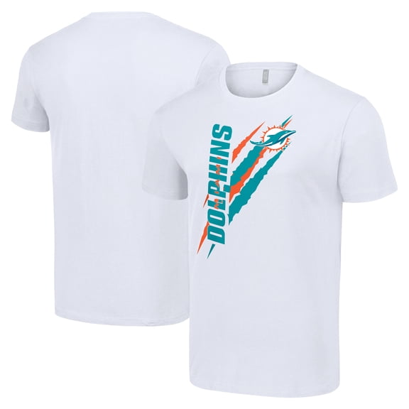 Men's Starter  White Miami Dolphins Color Scratch T-Shirt
