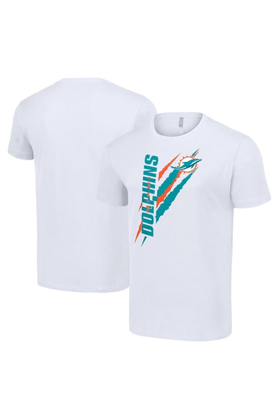 Men's Starter White Miami Dolphins Color Scratch T-Shirt