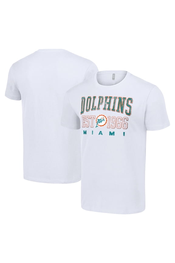 Men's Starter White Miami Dolphins Throwback Logo T-Shirt