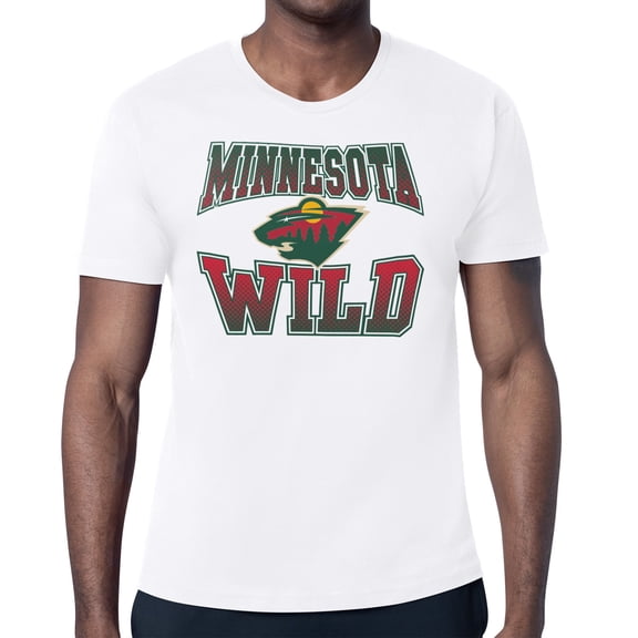 Men's Starter White Minnesota Wild Comic Style Team Graphic T-Shirt