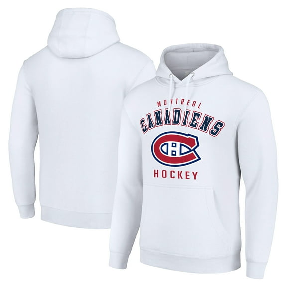 Men's Starter White Montreal Canadiens  Logo Pullover Hoodie
