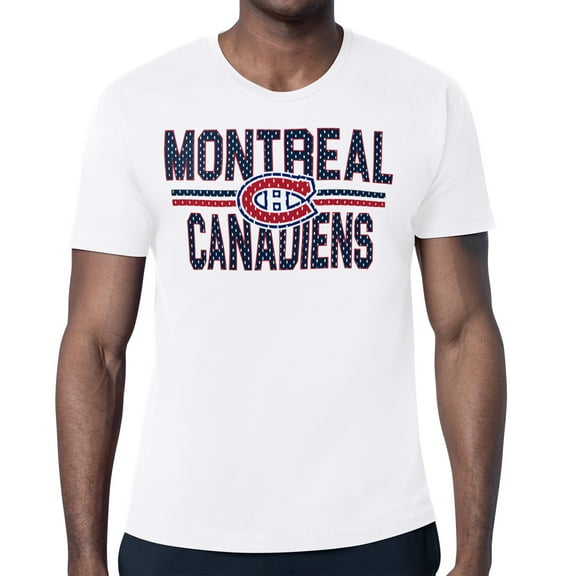 Men's Starter White Montreal Canadiens Mesh Look Team Name T-Shirt