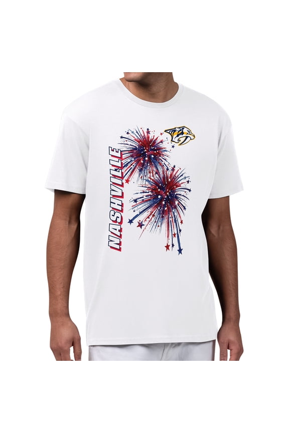 Men's Starter White Nashville Predators American Sparks T-Shirt