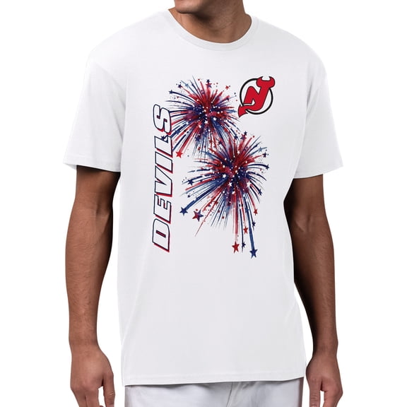 Men's Starter White New Jersey Devils American Sparks T-Shirt