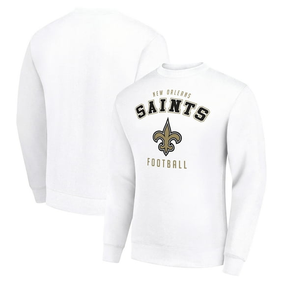 Men's Starter White New Orleans Saints Team Logo Pullover Sweatshirt