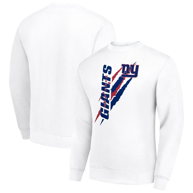 Men s Starter White New York Giants Color Scratch Team Graphic Fleece Pullover Sweatshirt Walmart