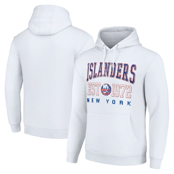 Men's Starter White New York Islanders Retro Graphic Pullover Hoodie