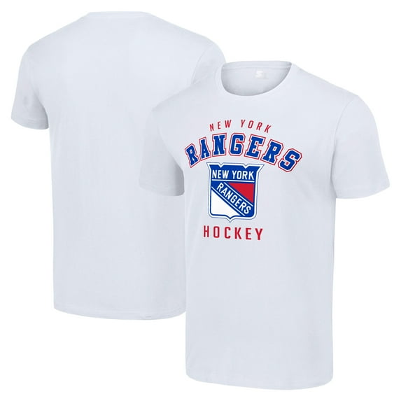 Men's Starter White New York Rangers Logo T-Shirt