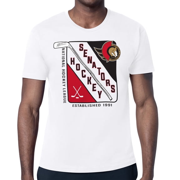 Men's Starter White Ottawa Senators Shield Graphic T-Shirt