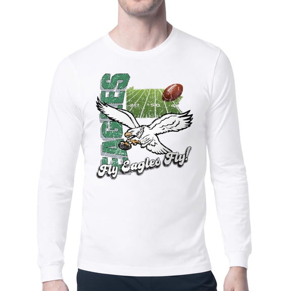 Men's-Starter White Philadelphia Eagles Distressed Retro State Field Long Sleeve T-Shirt