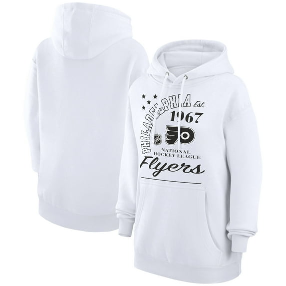 Men's Starter White Philadelphia Flyers Arch City Team Graphic Fleece Pullover Hoodie
