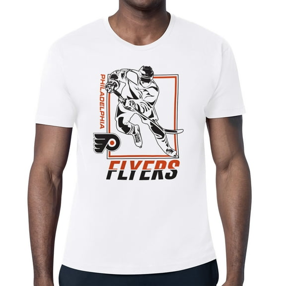 Men's Starter White Philadelphia Flyers Player Grid T-Shirt