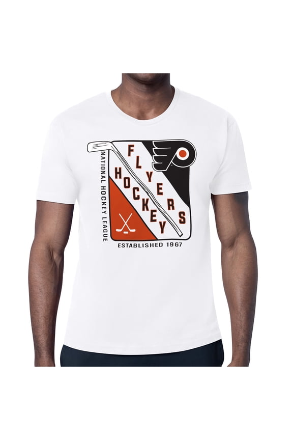 Men's Starter White Philadelphia Flyers Shield Graphic T-Shirt