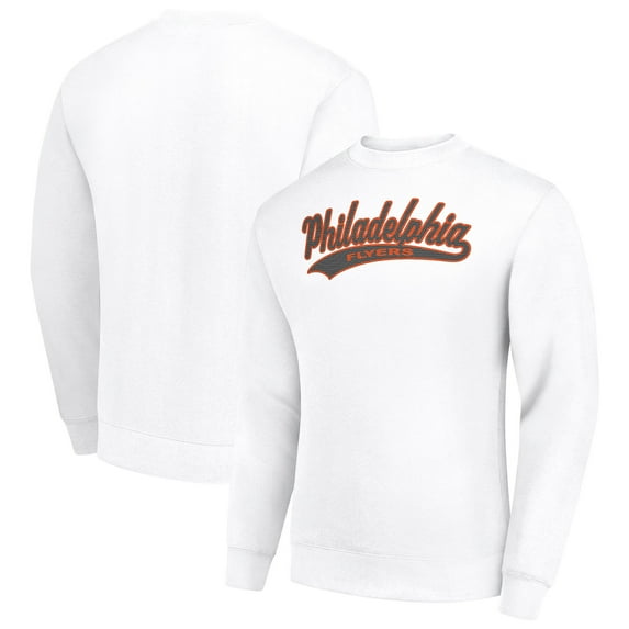 Men's Starter White Philadelphia Flyers Tailsweep City Pullover Sweatshirt