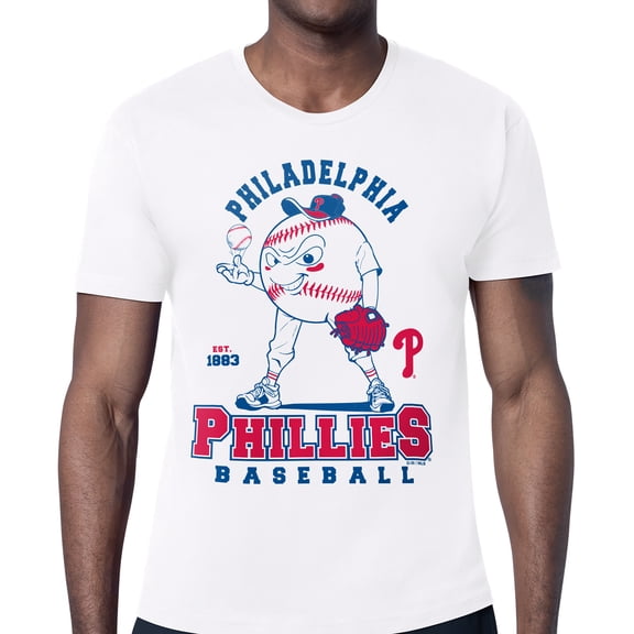 Men's Starter White Philadelphia Phillies Baseball Character T-Shirt