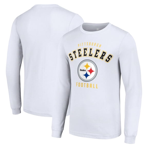 Men's Starter White Pittsburgh Steelers Long Sleeve T-Shirt