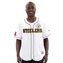 Men's-Starter White Pittsburgh Steelers Relay Full-Button Baseball Jersey