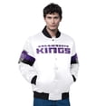 thumbnail image 1 of Men's Starter White Sacramento Kings Triple Option Varsity Full-Snap Satin Jacket, 1 of 2