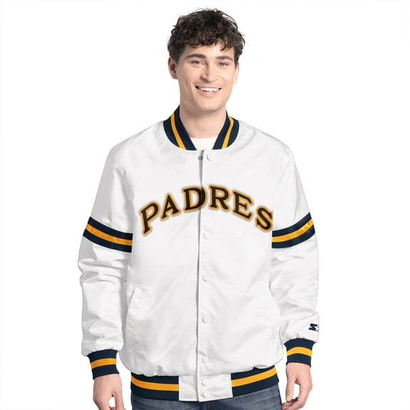 Men's-Starter  White San Diego Padres Cooperstown Scout Full-Snap Varsity Jacket