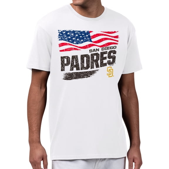 Men's Starter White San Diego Padres Waving Flag T-Shirt