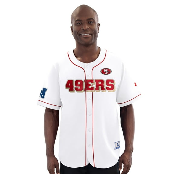 Men's-Starter White San Francisco 49ers Relay Full-Button Baseball Jersey