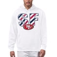 thumbnail image 1 of Men's Starter White San Francisco 49ers Stars & Stripes Graphic Hoodie, 1 of 3