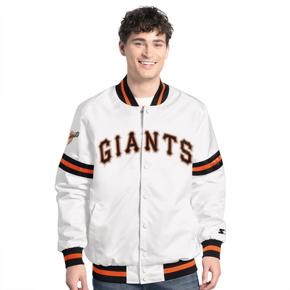 Men's-Starter  White San Francisco Giants Cooperstown Scout Full-Snap Varsity Jacket