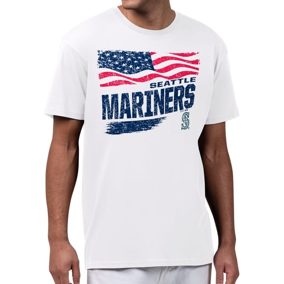 Men's Starter White Seattle Mariners Waving Flag T-Shirt