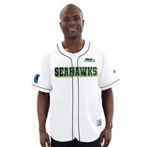 Men's-Starter White Seattle Seahawks Relay Full-Button Baseball Jersey