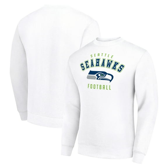 Men's Starter White Seattle Seahawks Team Logo Pullover Sweatshirt