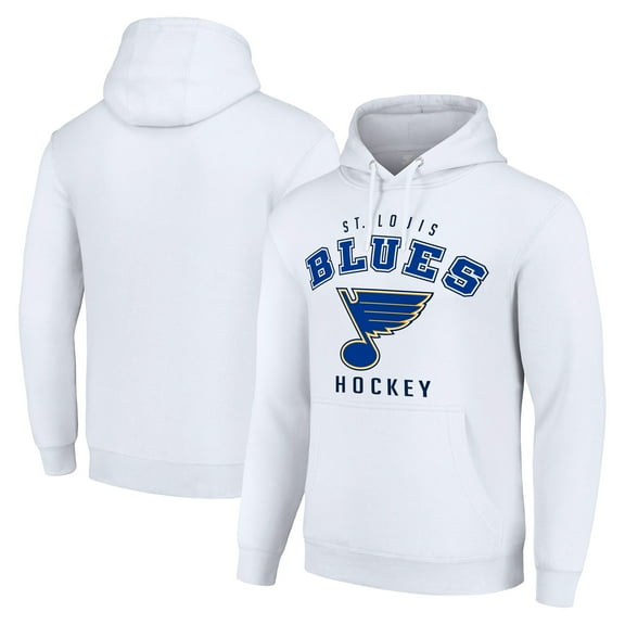 Men's Starter White St. Louis Blues  Logo Pullover Hoodie